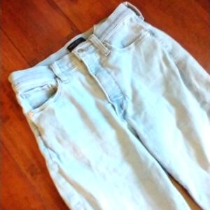 Banana Republic light wash destructed High rise skinny ankle jeans size 27